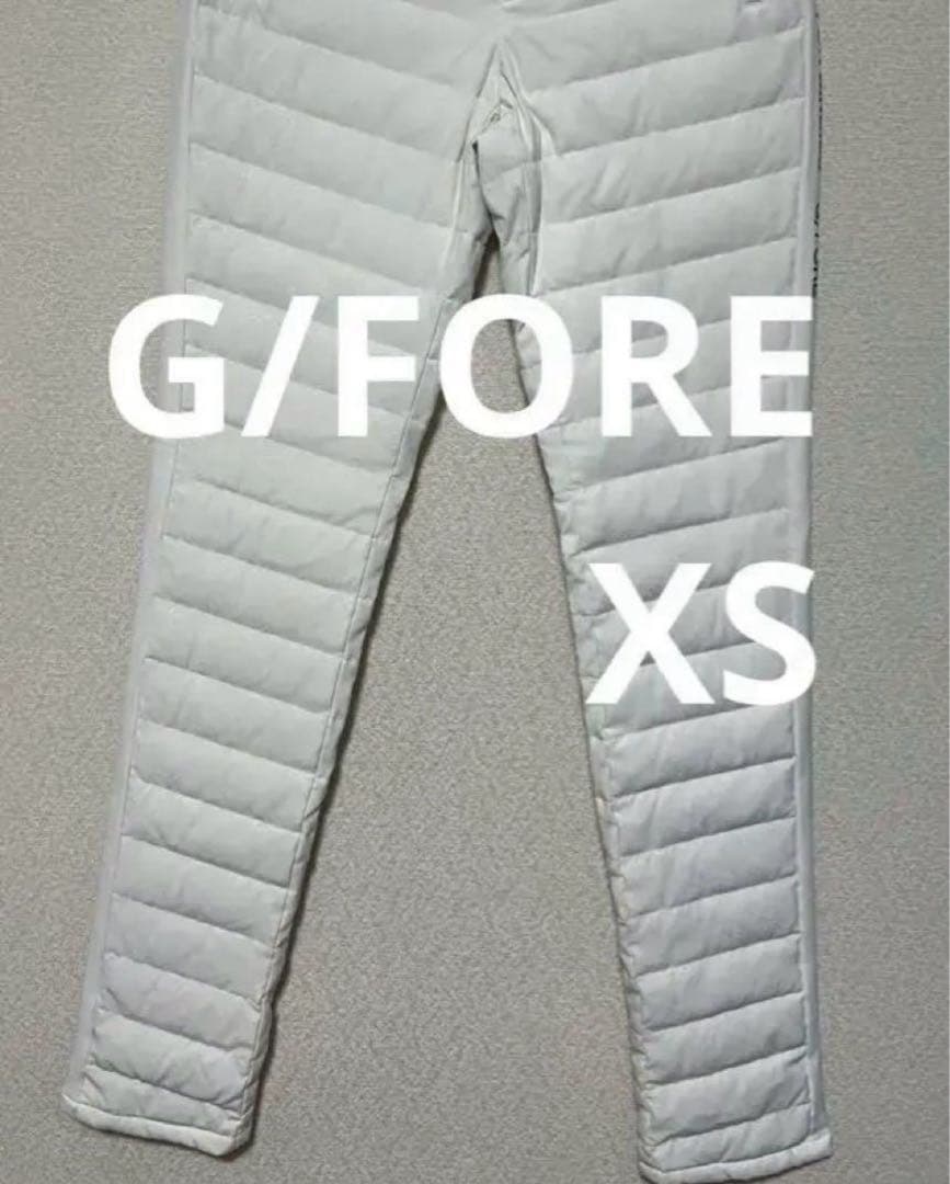 ジーフォア ダウンパンツ ロゴ 総柄 XS