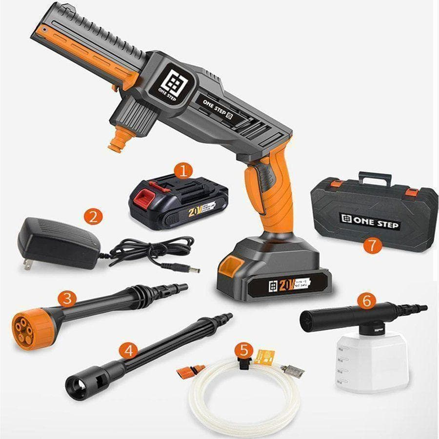 高圧洗浄機 洗車機 充電式 コードレス 家庭用 業務用 一式セット 玄関 474 ヤマダモール | コードレス高圧洗浄機 マジカルウォッシュ ジェット