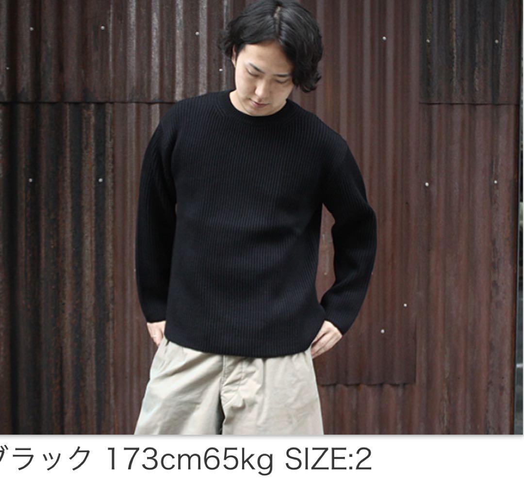 【ほぼ新品】バトナー BATONER リブクルーネックニット