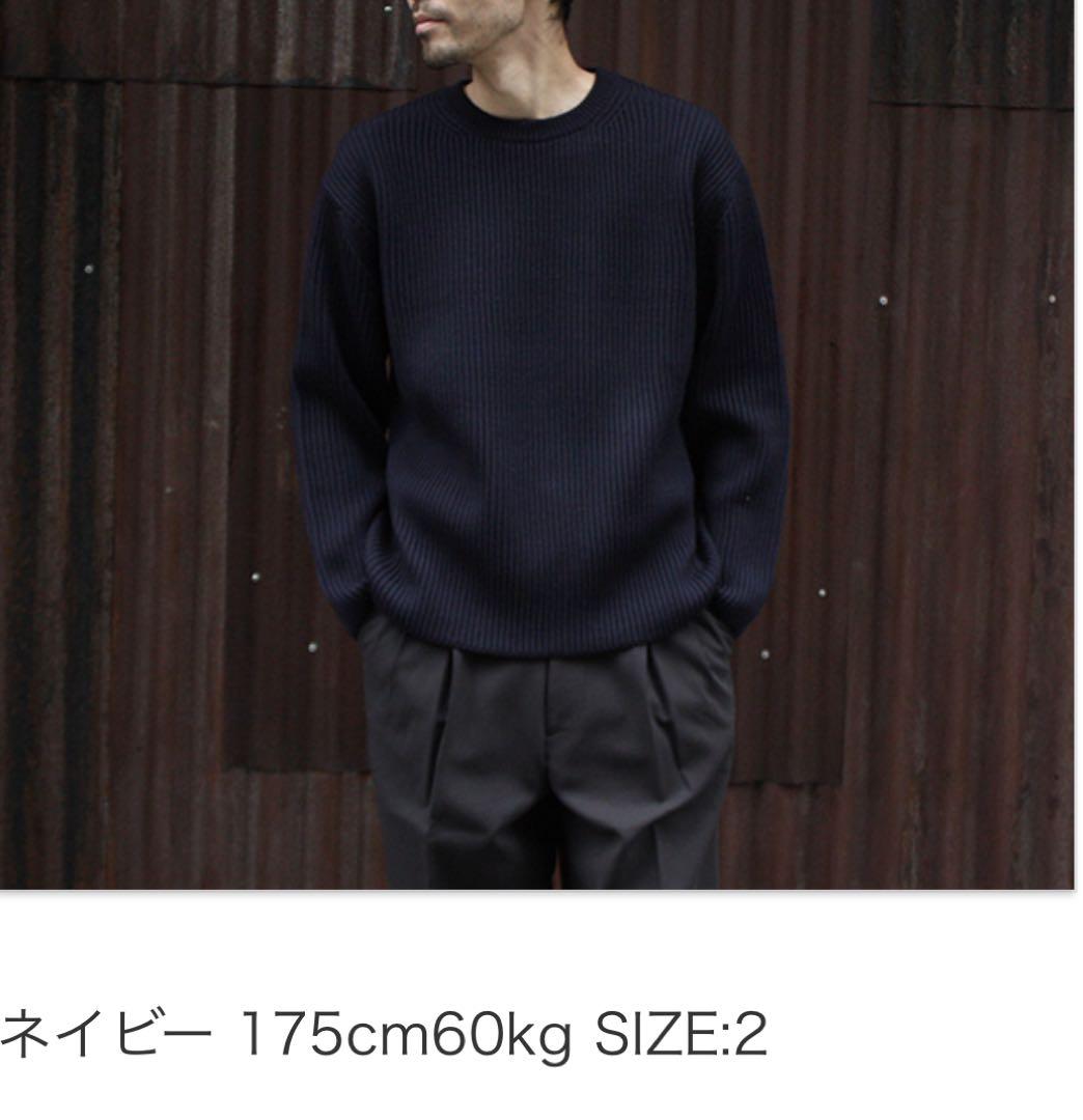 【ほぼ新品】バトナー BATONER リブクルーネックニット