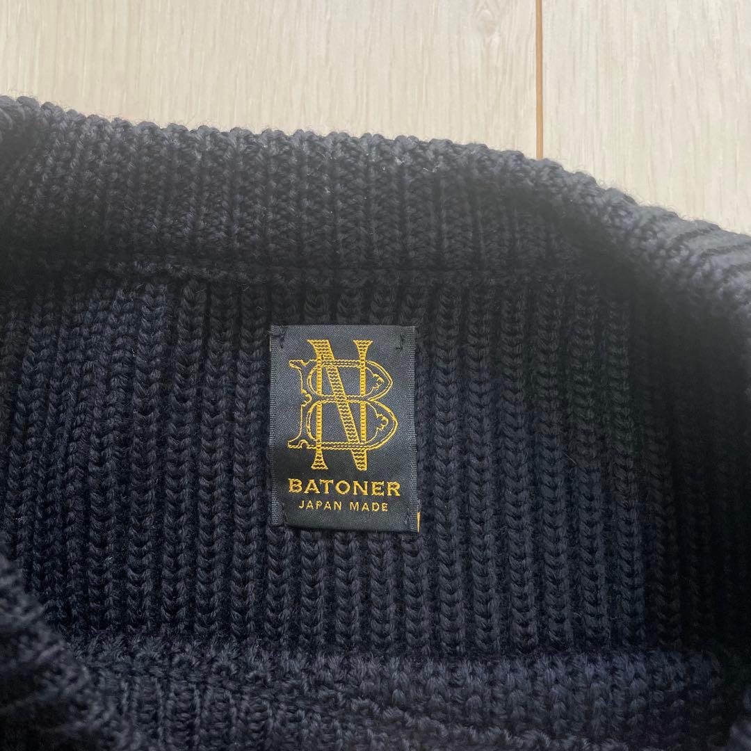 【ほぼ新品】バトナー BATONER リブクルーネックニット
