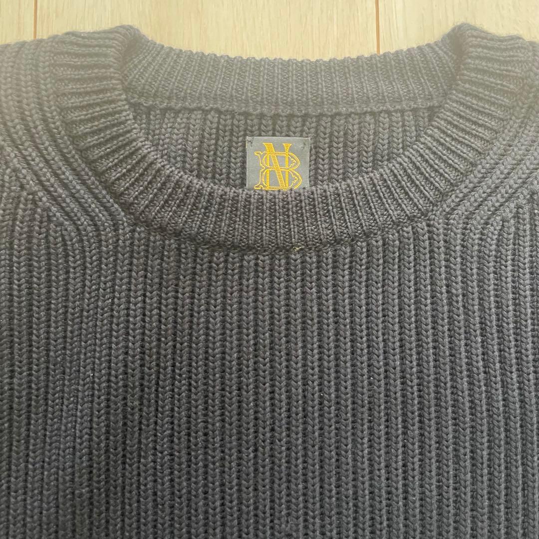【ほぼ新品】バトナー BATONER リブクルーネックニット