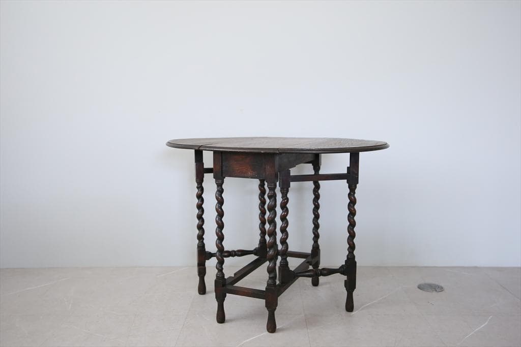 英国アンティーク木製ゲートレッグテーブル/ダイニング机バタフライ(89-261)