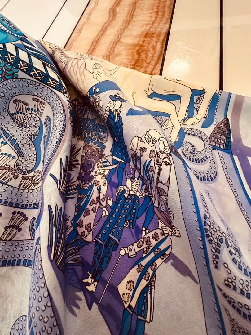 8101HERMESカレ90LEPARADISDU ROY王の楽園シルクスカーフ