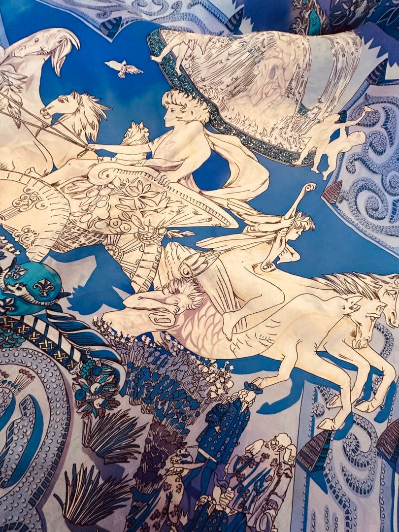 8101HERMESカレ90LEPARADISDU ROY王の楽園シルクスカーフ