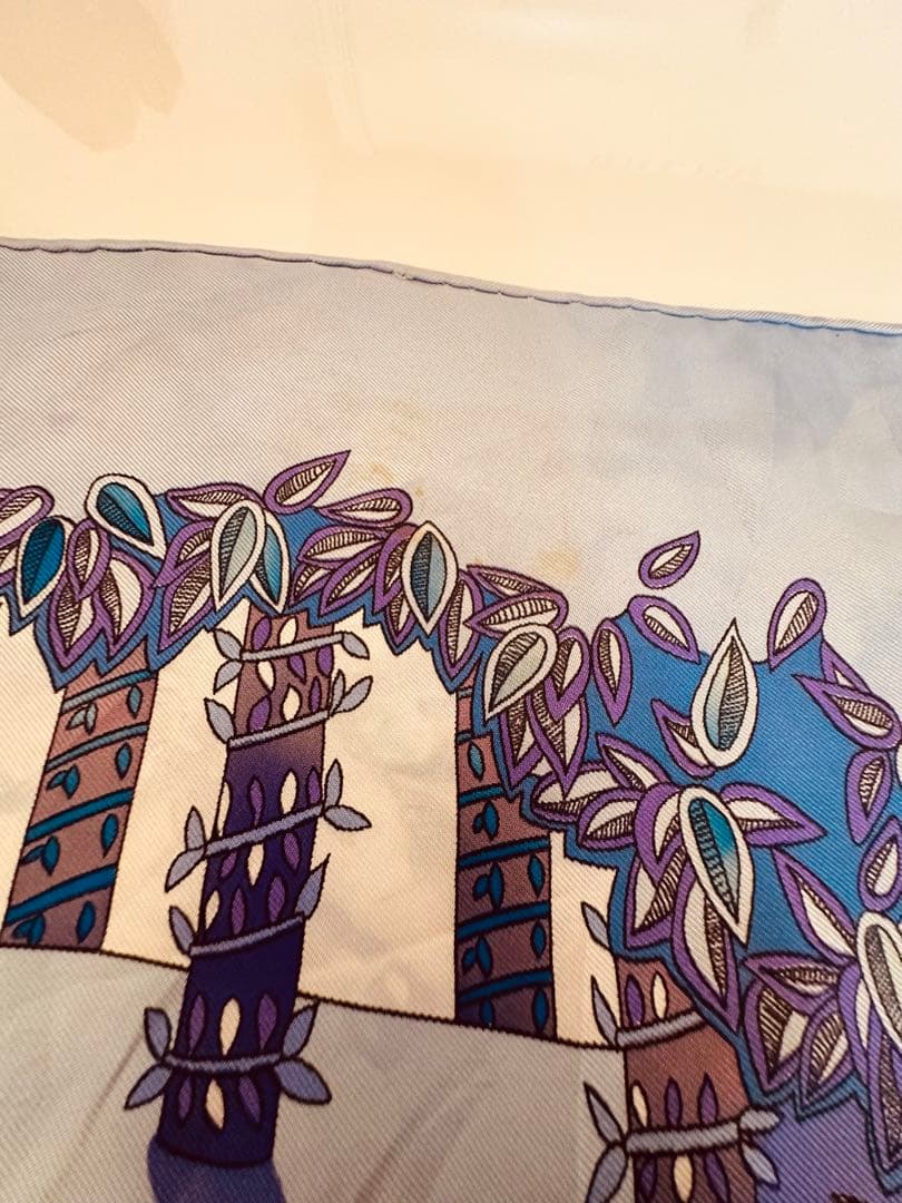 8101HERMESカレ90LEPARADISDU ROY王の楽園シルクスカーフ