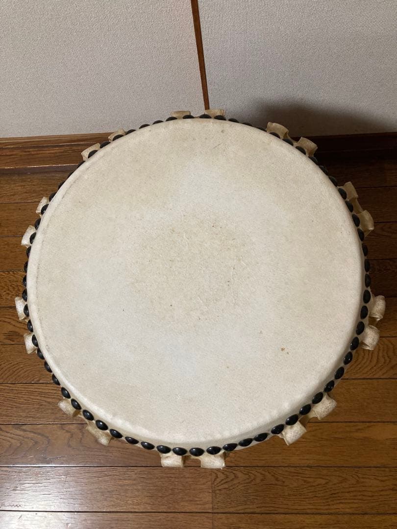 和太鼓　赤茶色　1.2尺太鼓　台座とバチ付き