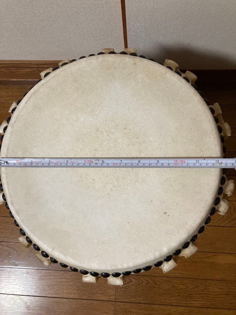 和太鼓　赤茶色　1.2尺太鼓　台座とバチ付き