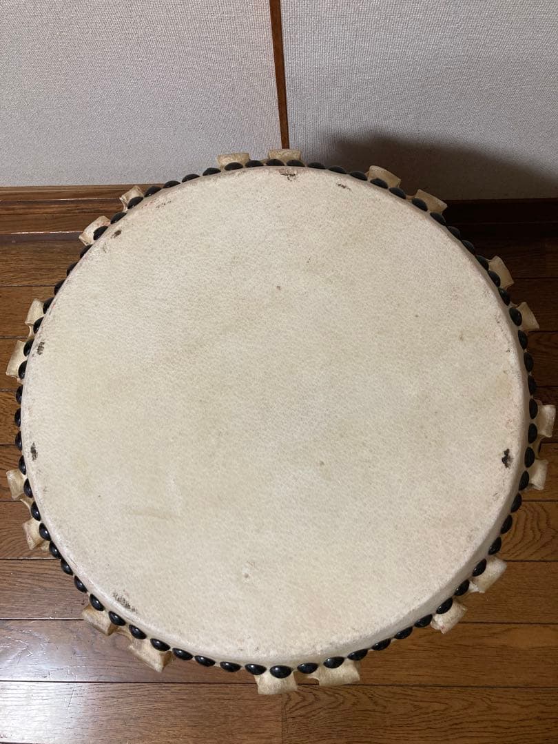 和太鼓　赤茶色　1.2尺太鼓　台座とバチ付き