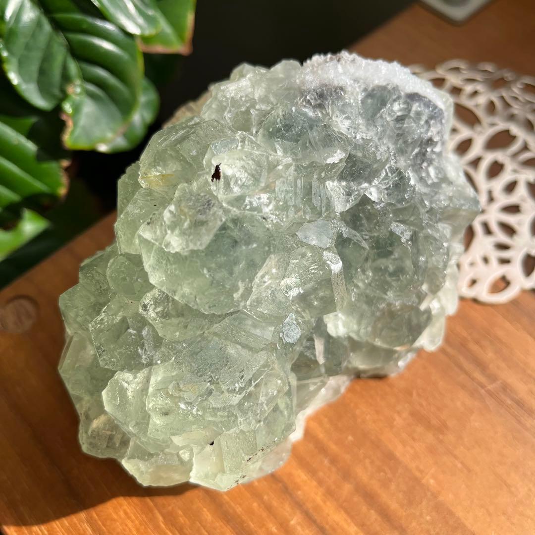 天然石 湖南省産 大型グリーンフローライト原石991g 中国 湖南省産