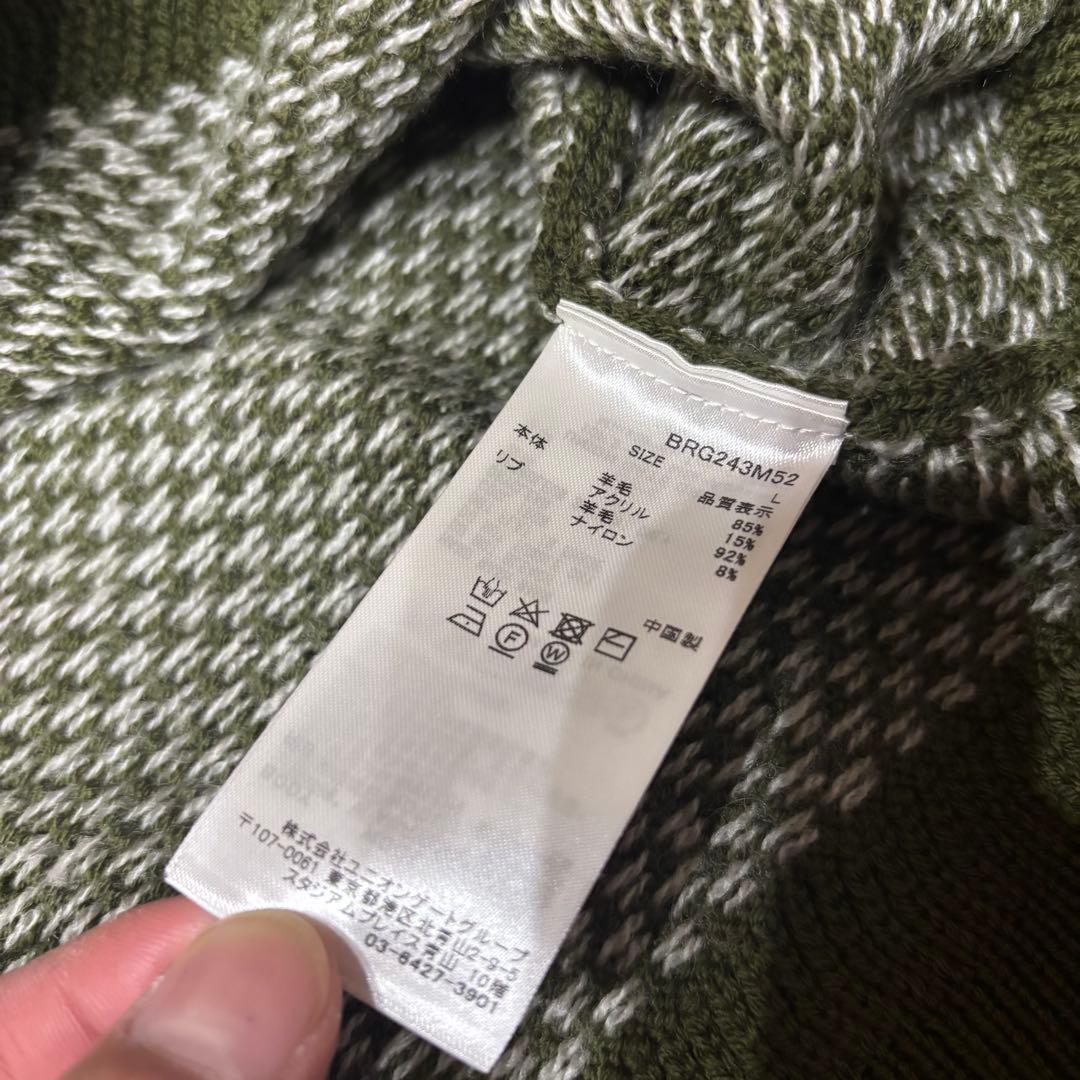 BRIEFING GOLF バーズアイオリーブ セーター メンズL