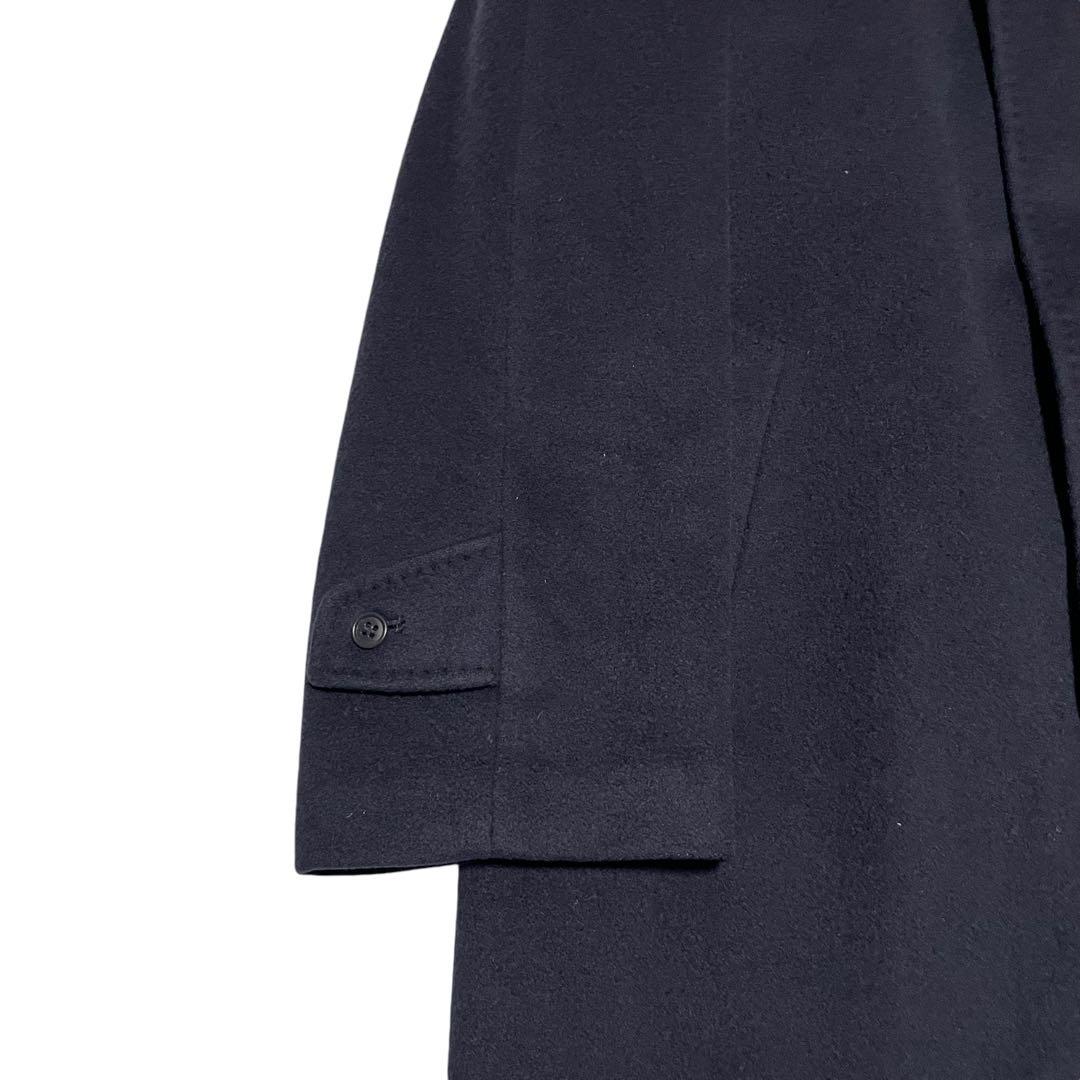 カシミヤ100%×大きいサイズ】マキシ丈比翼チェスターコート 濃紺 XL