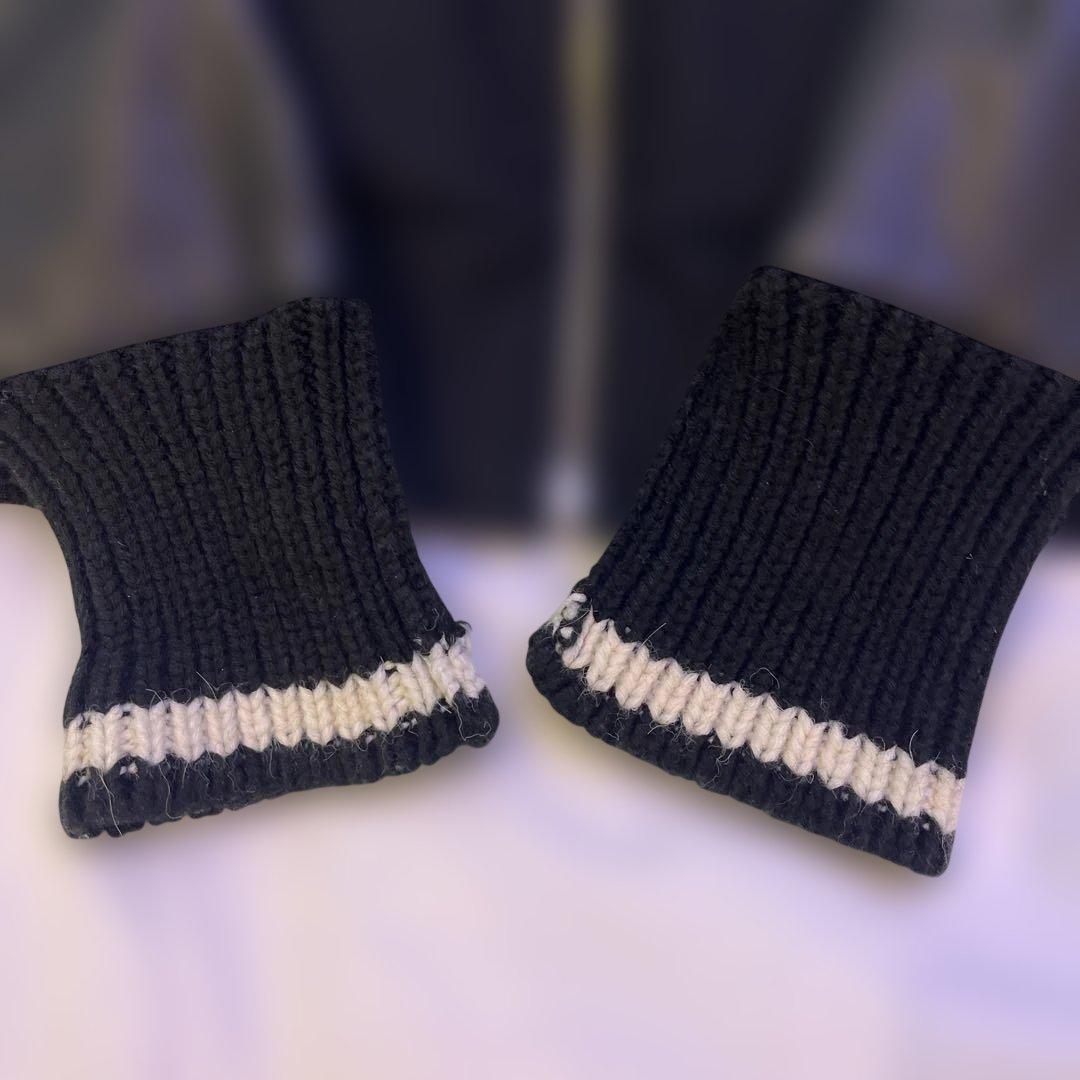 L OVER THE STRIPES 袖レザー スタジャン