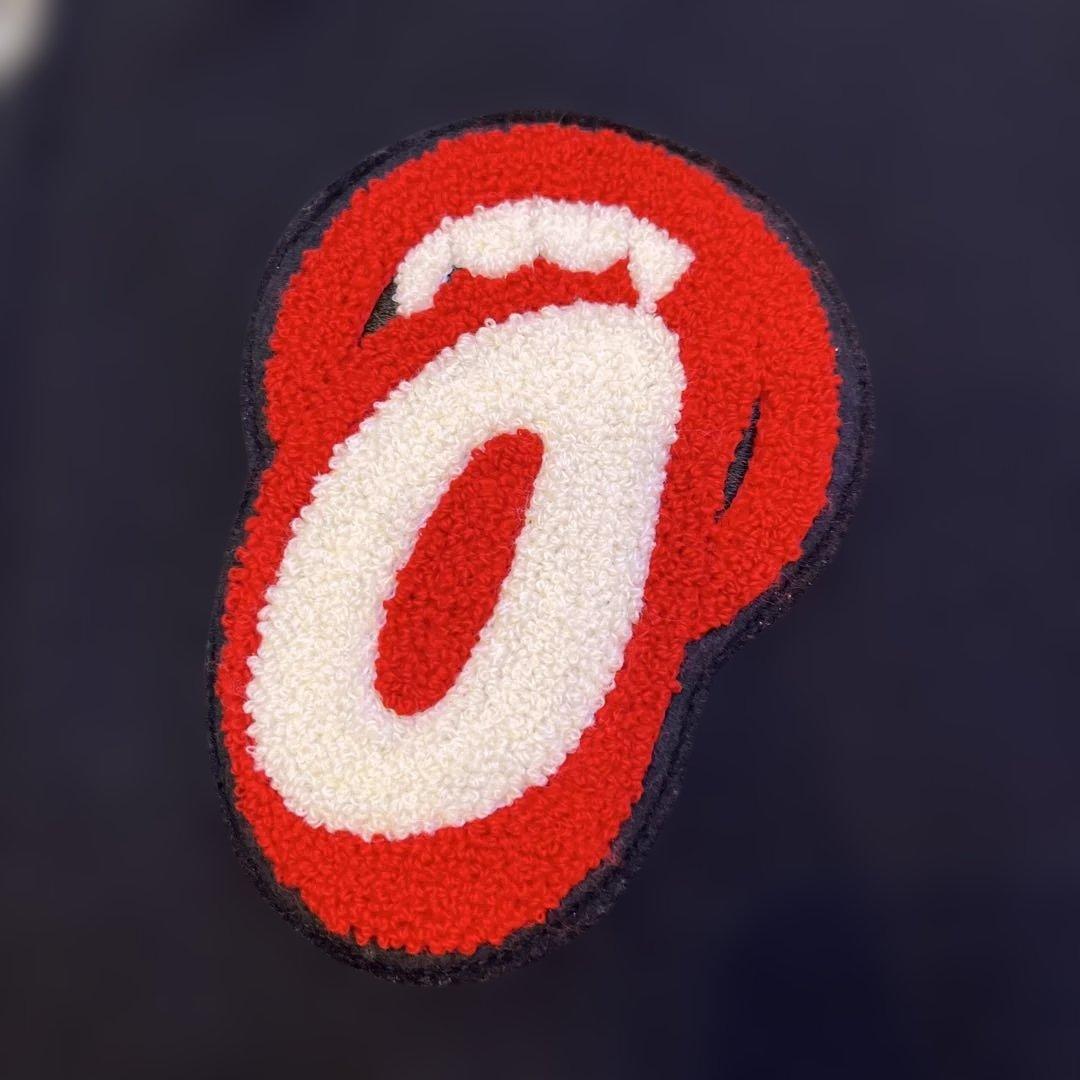 L OVER THE STRIPES 袖レザー スタジャン