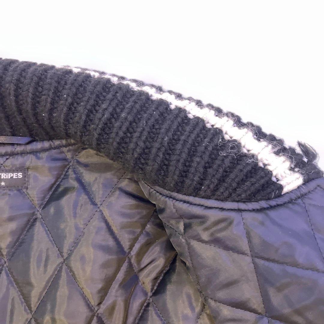 L OVER THE STRIPES 袖レザー スタジャン