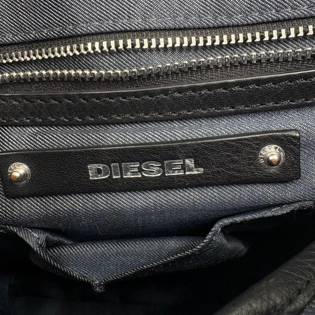 美品　DIESEL ディーゼル ショルダーバッグ 黒 レザー デニム 817
