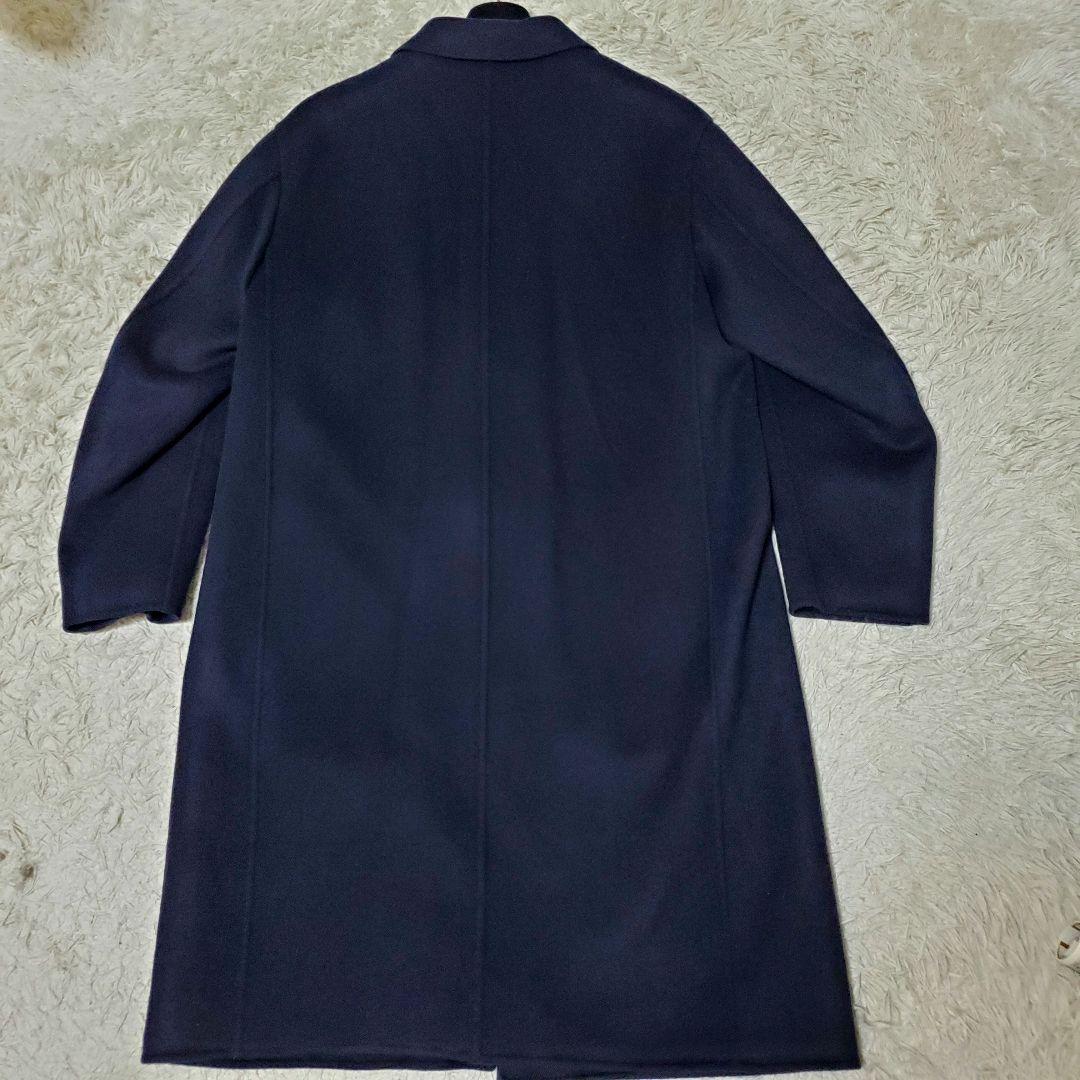 美品 UNIQLO +J カシミヤ混 Lサイズ ロングコート ネイビー