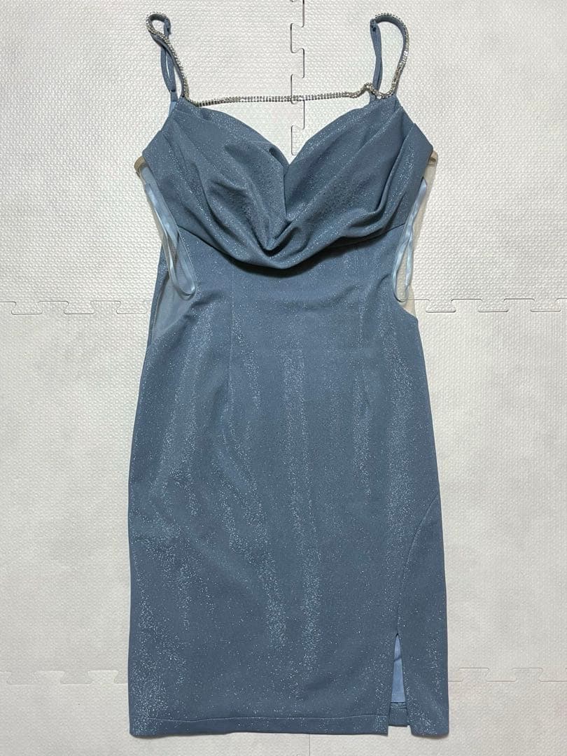 JEWELS ジュエルズ キャバクラ ドレス チェーン ビジュー ラメ ブルー