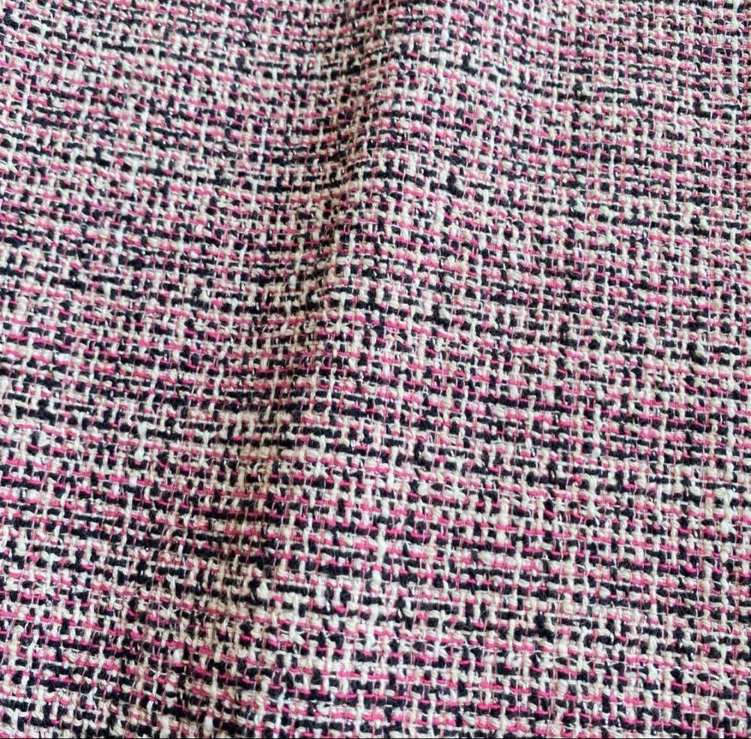 極美品MaxMara weekendツイードワンピース 膝丈 フリンジピンク