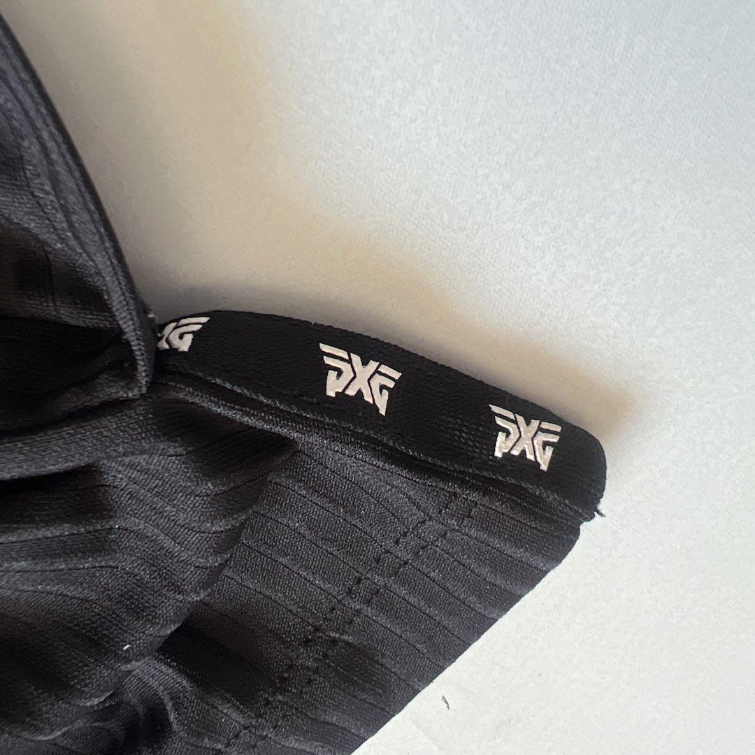 PXG ピーエックスジー　ポロシャツ　メンズ　ストレッチ　ロゴ　ブラック　黒　S
