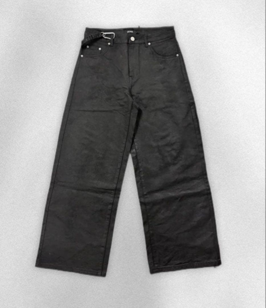 STRAPPED BAGGY OIL PANTS goar.archive