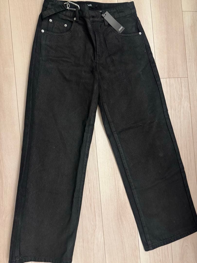 STRAPPED BAGGY OIL PANTS goar.archive