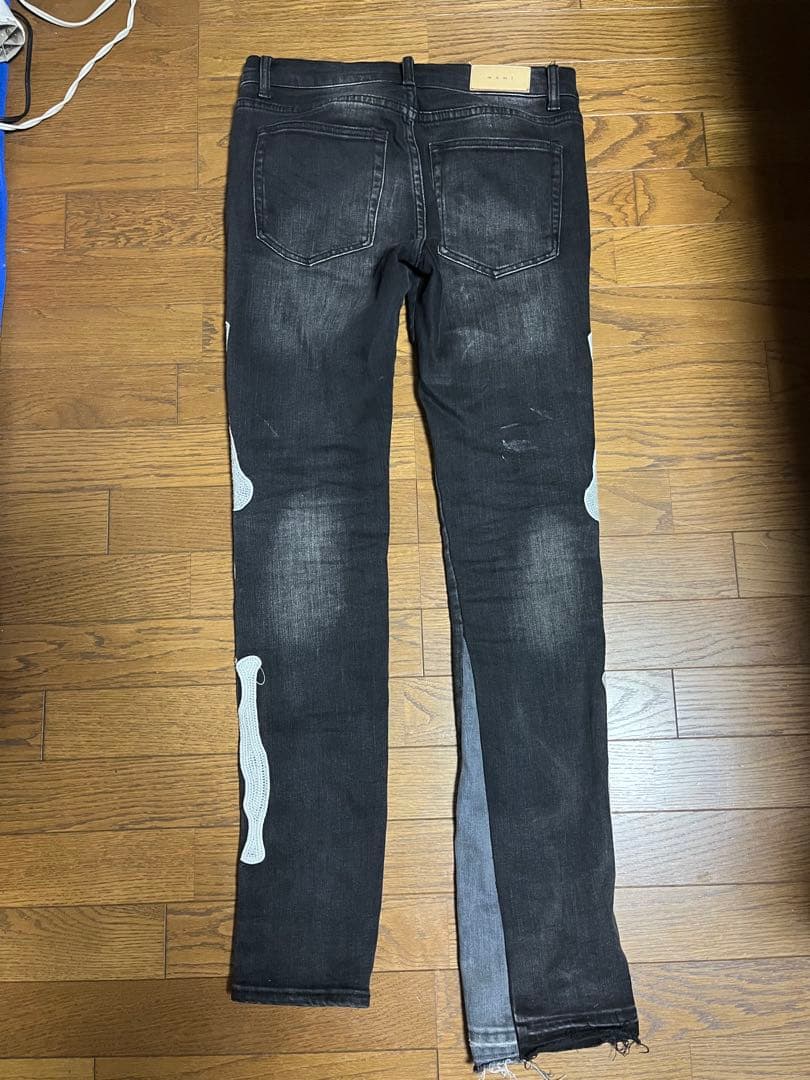 Mnml 骨プリント ブラックデニムの通販はau PAY マーケット - 輸入雑貨