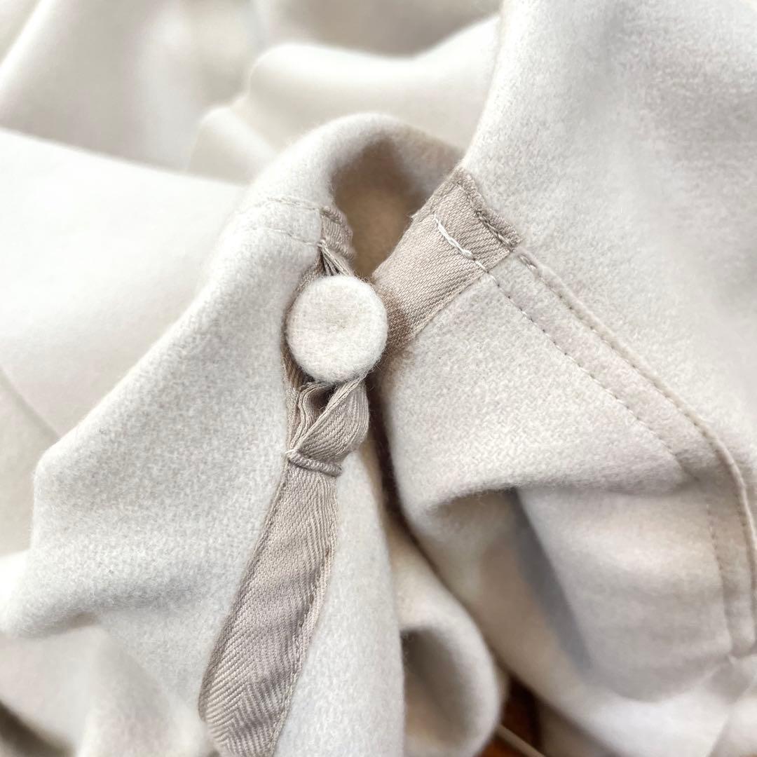 シズカコムロ 美品✨ フリルビックカラー ポンチョ 上質ウール100 ふんわり