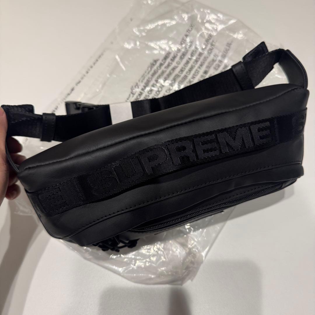 バッグ Supreme Leather Waist Bag \"Black\" (23FW)