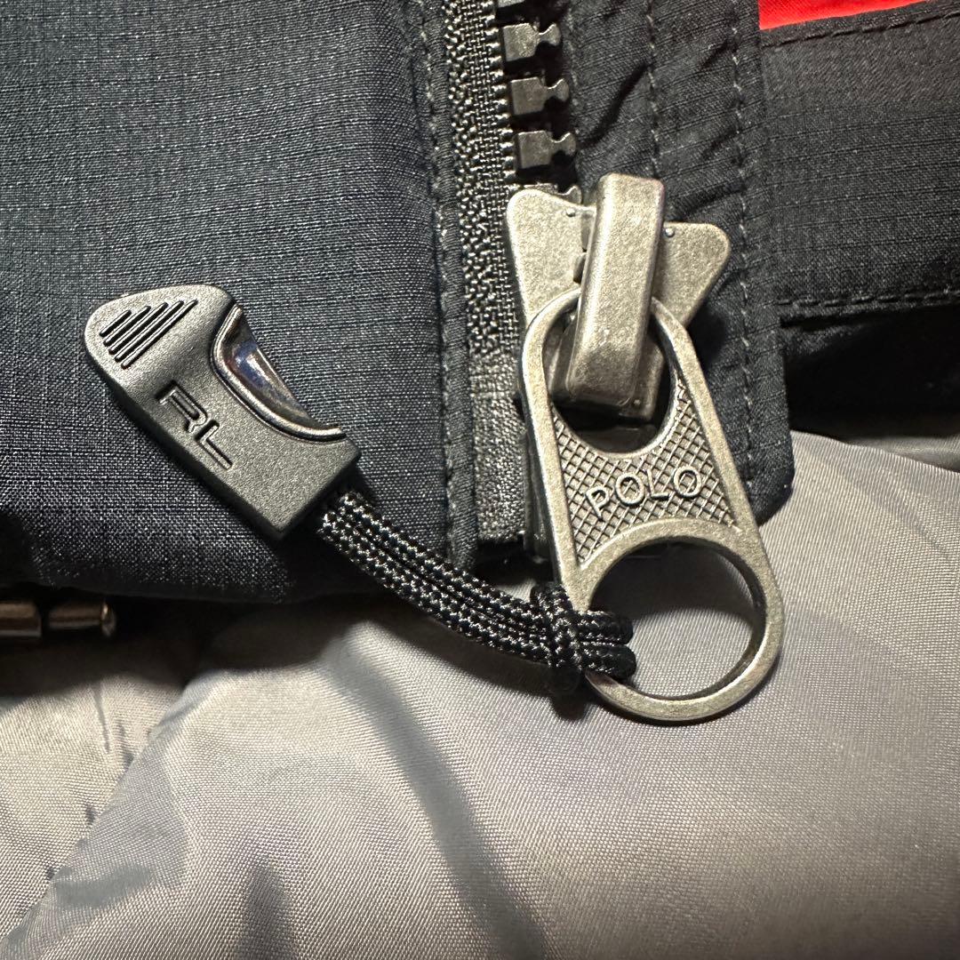 ポロラルフローレン ダウンジャケット ビッグポニー刺繍 黒ブラック メンズM