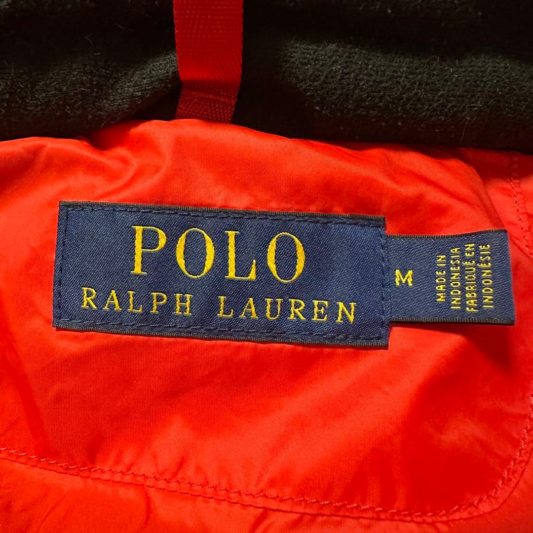 ポロラルフローレン ダウンジャケット ビッグポニー刺繍 黒ブラック メンズM