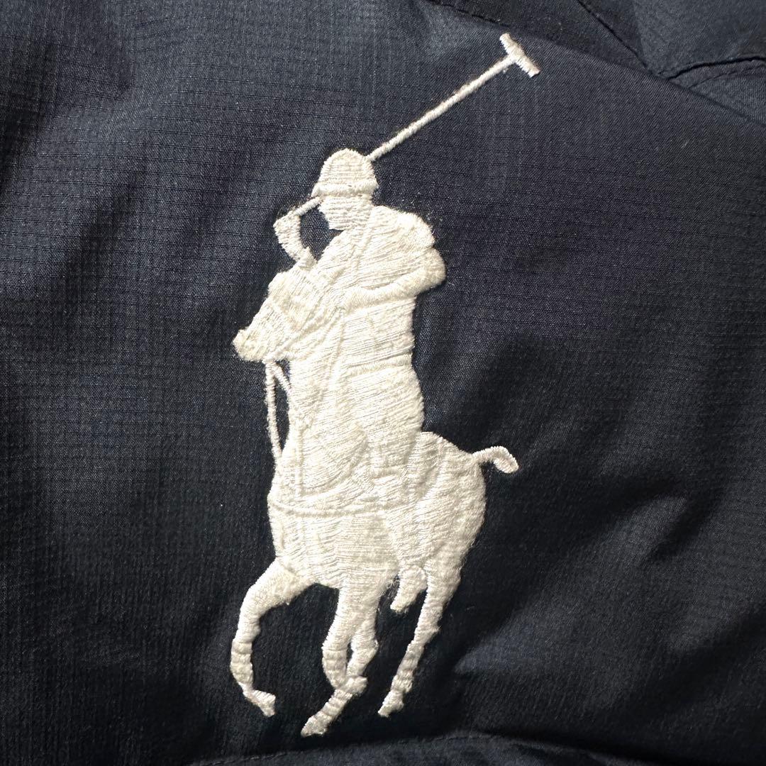 ポロラルフローレン ダウンジャケット ビッグポニー刺繍 黒ブラック メンズM