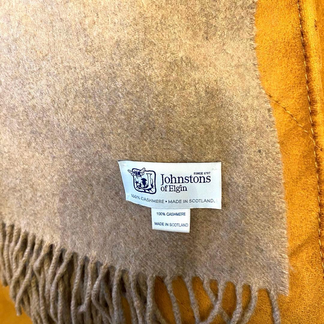 sale◎ジョンストンズカシミヤ 大判無地ストール Otterオッター