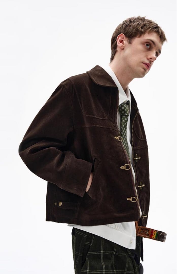 ファイヤーマンジャケット 短丈 opium y2k 韓国ストリート M ブラウン