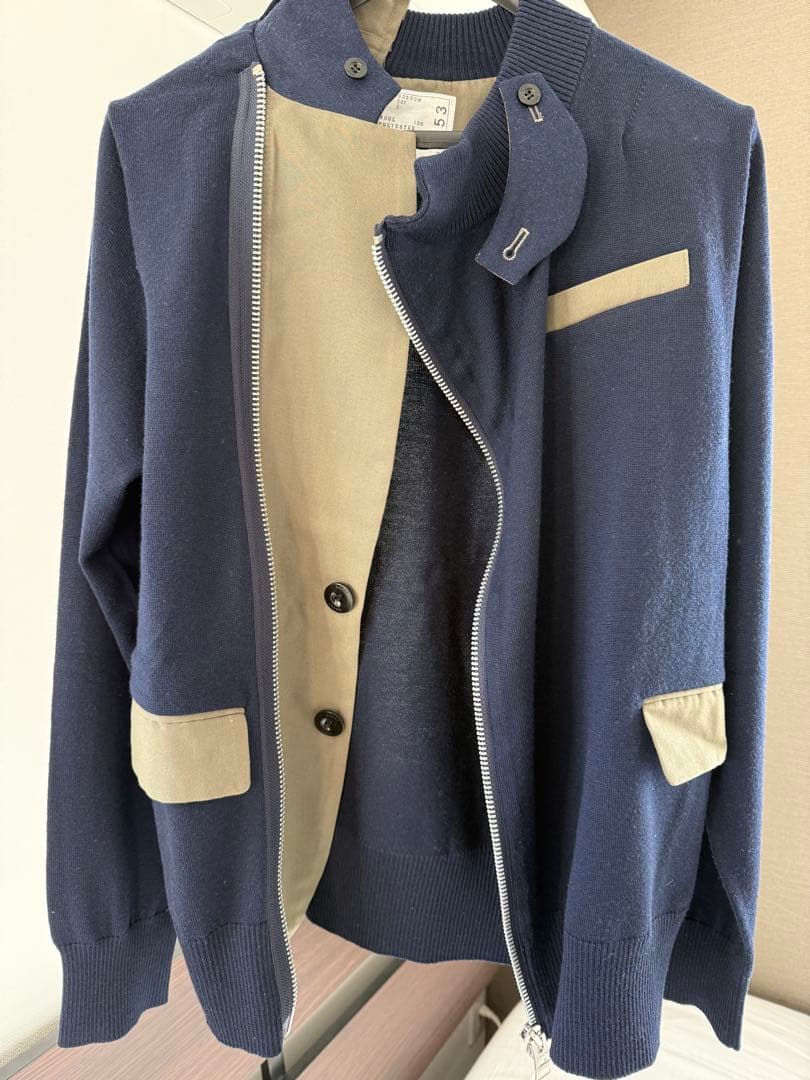 sacai 21AW Wool Knit × Suiting Jacket 2