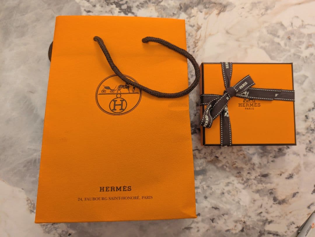 【新品未使用】HERMES バスティア エルメスオレンジ ライム