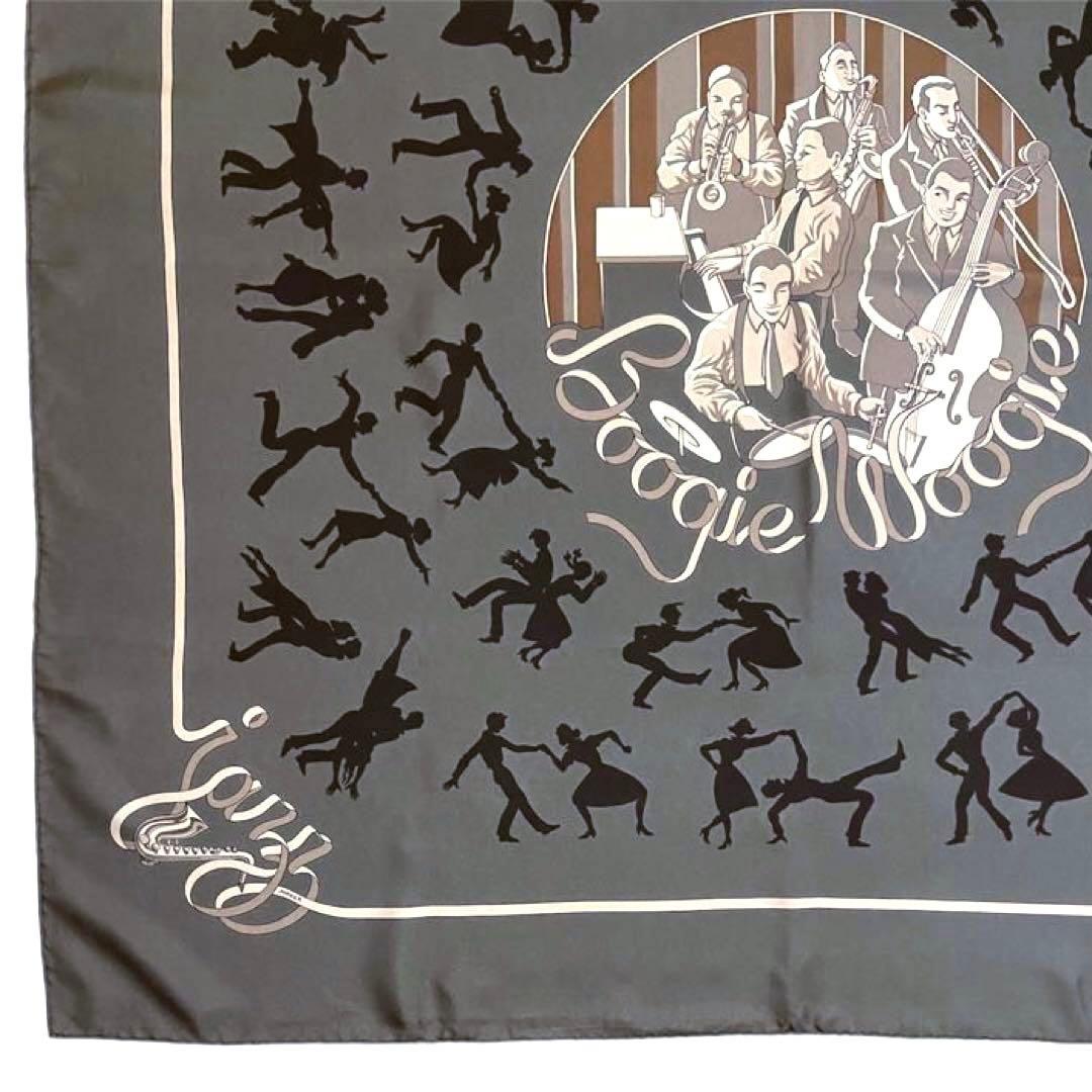 希少 極美品 エルメス シルクスカーフ カレ90 ブギウギ jazz ジャズ