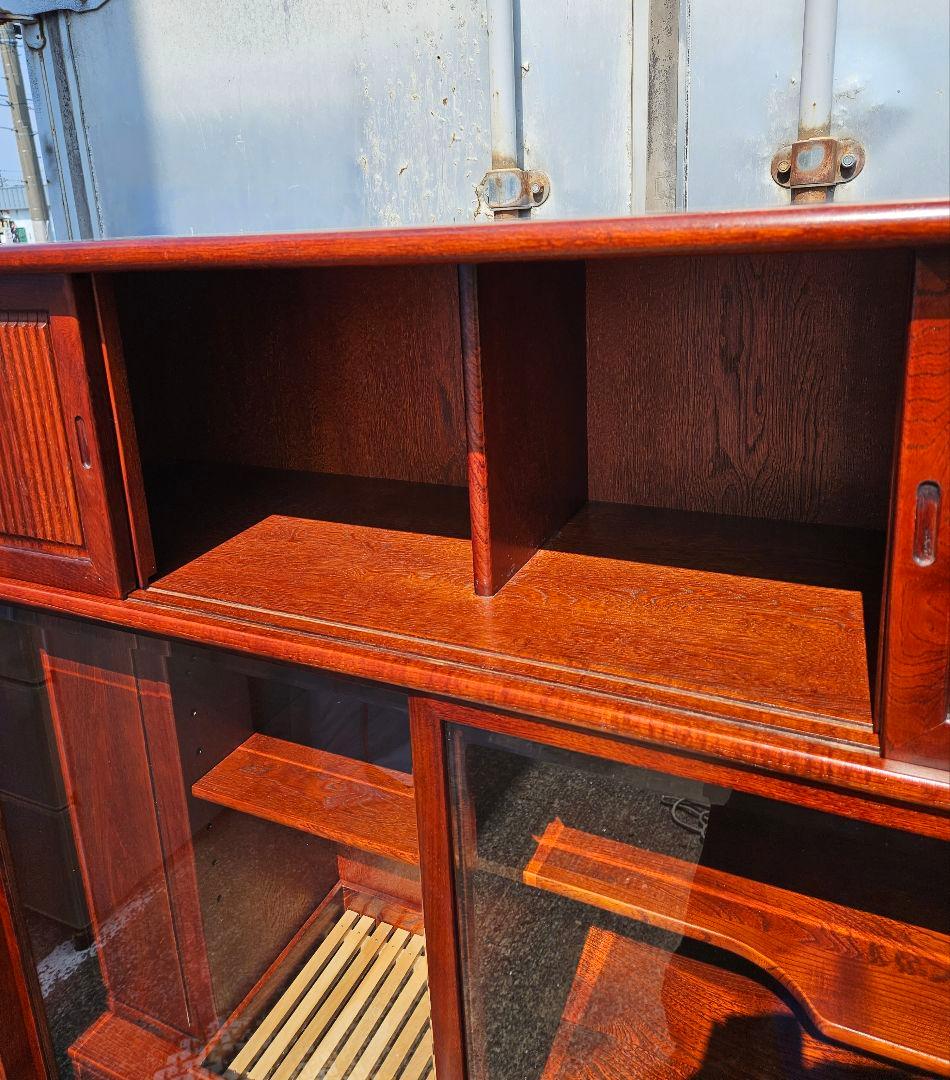 ヴィンテージ karimoku カリモク家具 欅の水屋箪笥 食器棚 茶箪笥