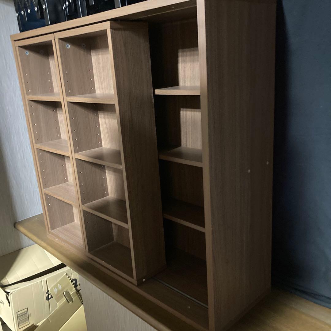 ニトリ 本棚 スライド式 テイルI 100MBR 幅100×奥行30×高90cm