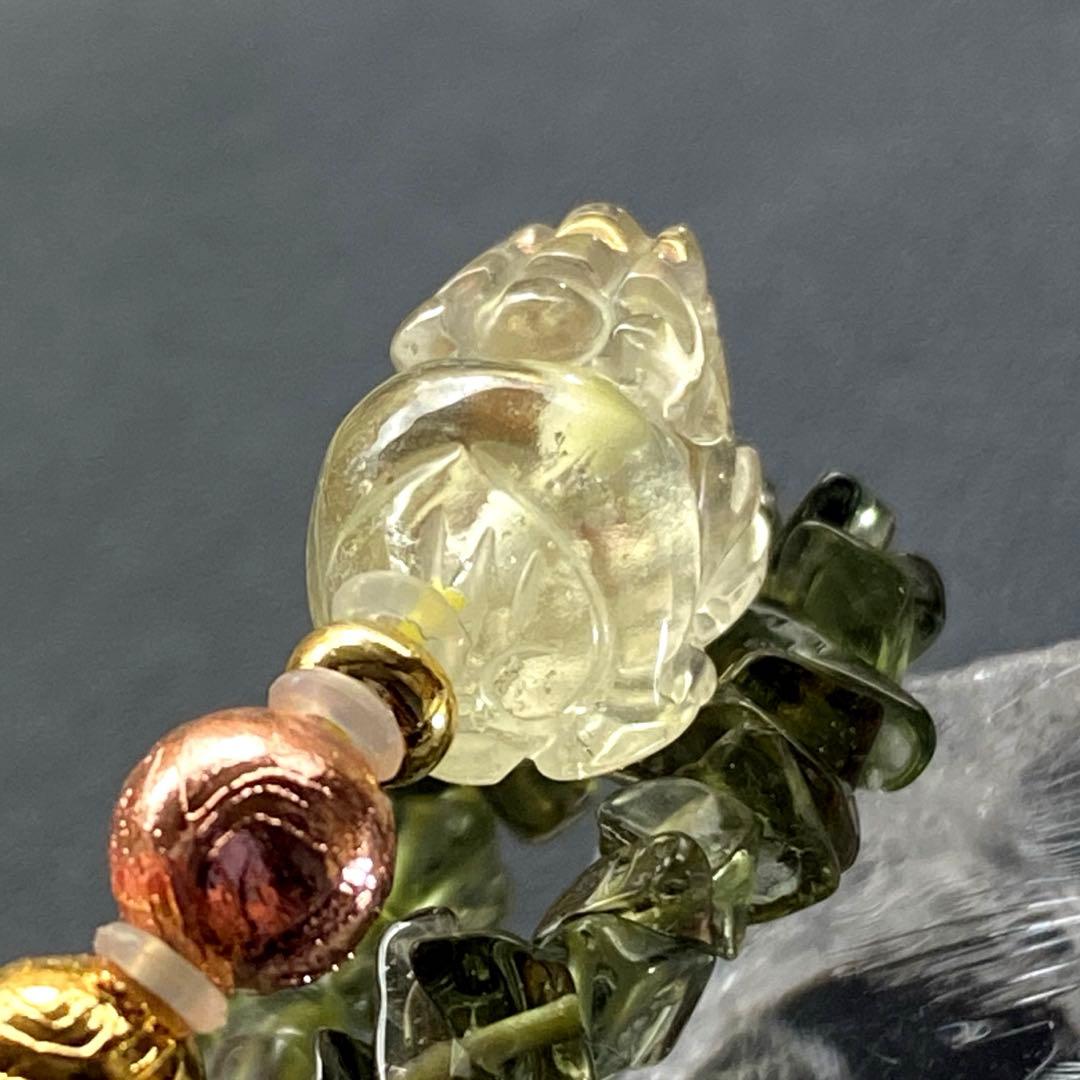 【鑑別書付】希少❣️リビアングラス貔貅&メテオライト&モルダバイトブレスレット