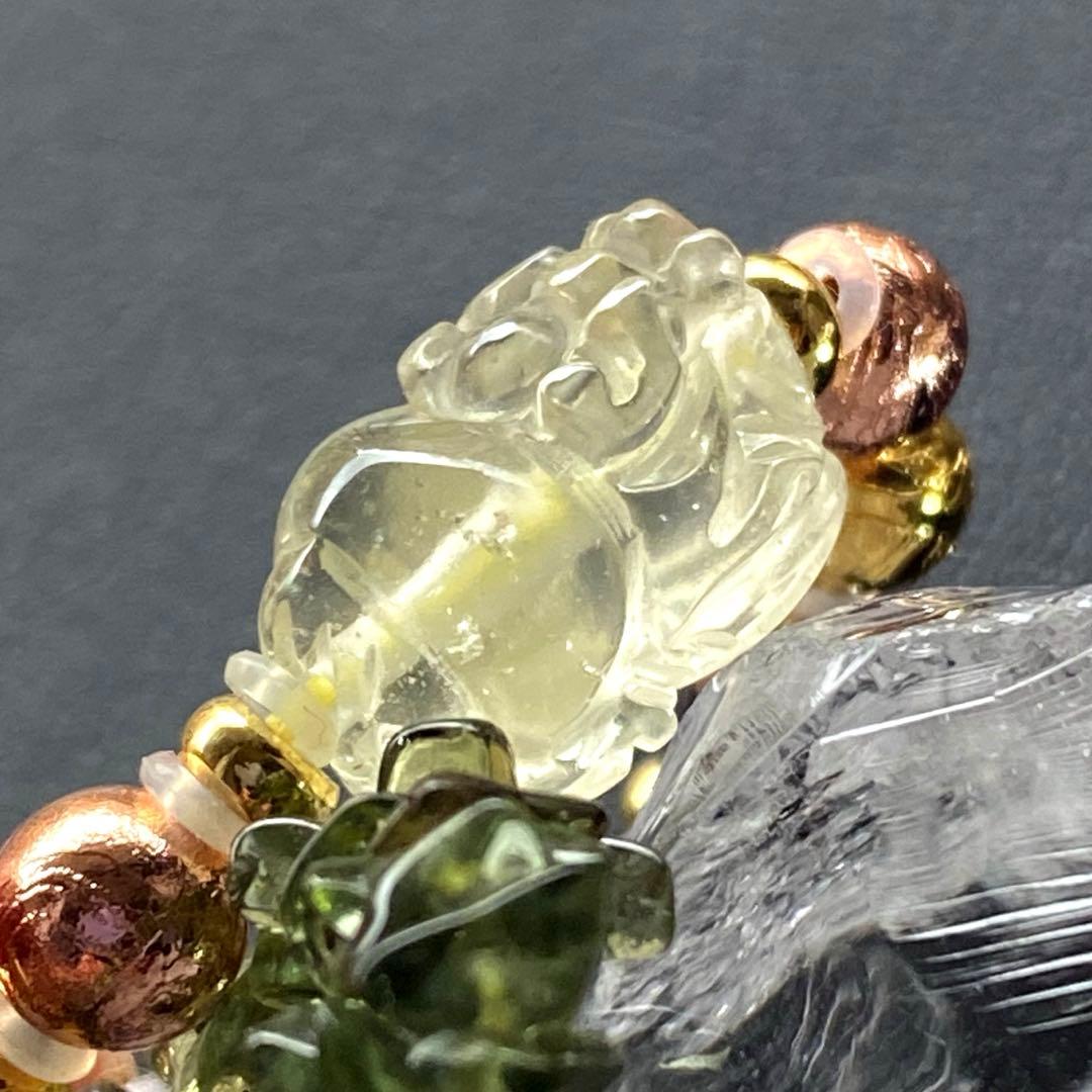 【鑑別書付】希少❣️リビアングラス貔貅&メテオライト&モルダバイトブレスレット