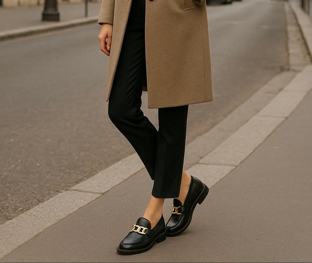 トッズケイトローファー 36 チェーン金具ブラックレザー