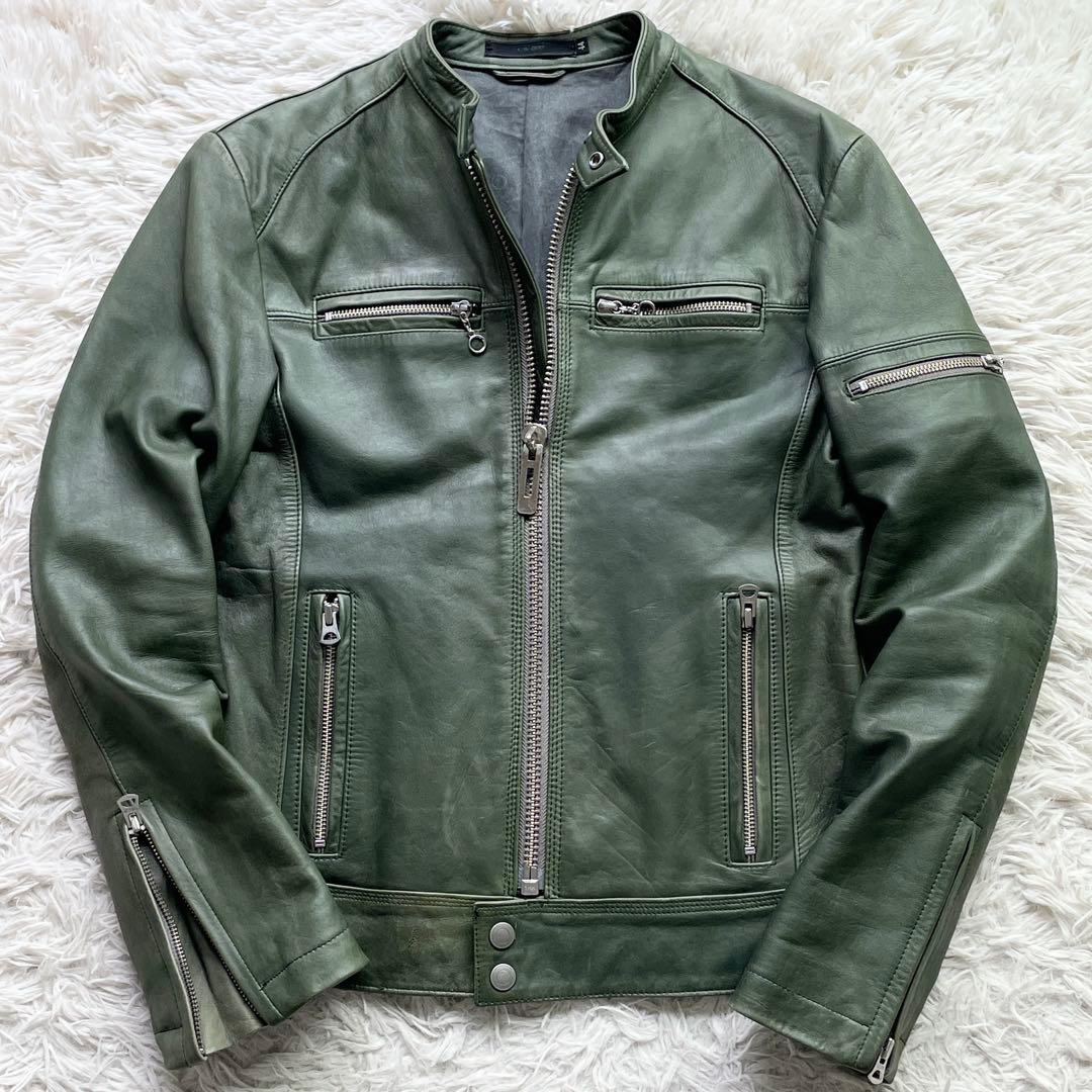 希少カラー ホースハイド シングルライダース CAV-000 モスグリーン