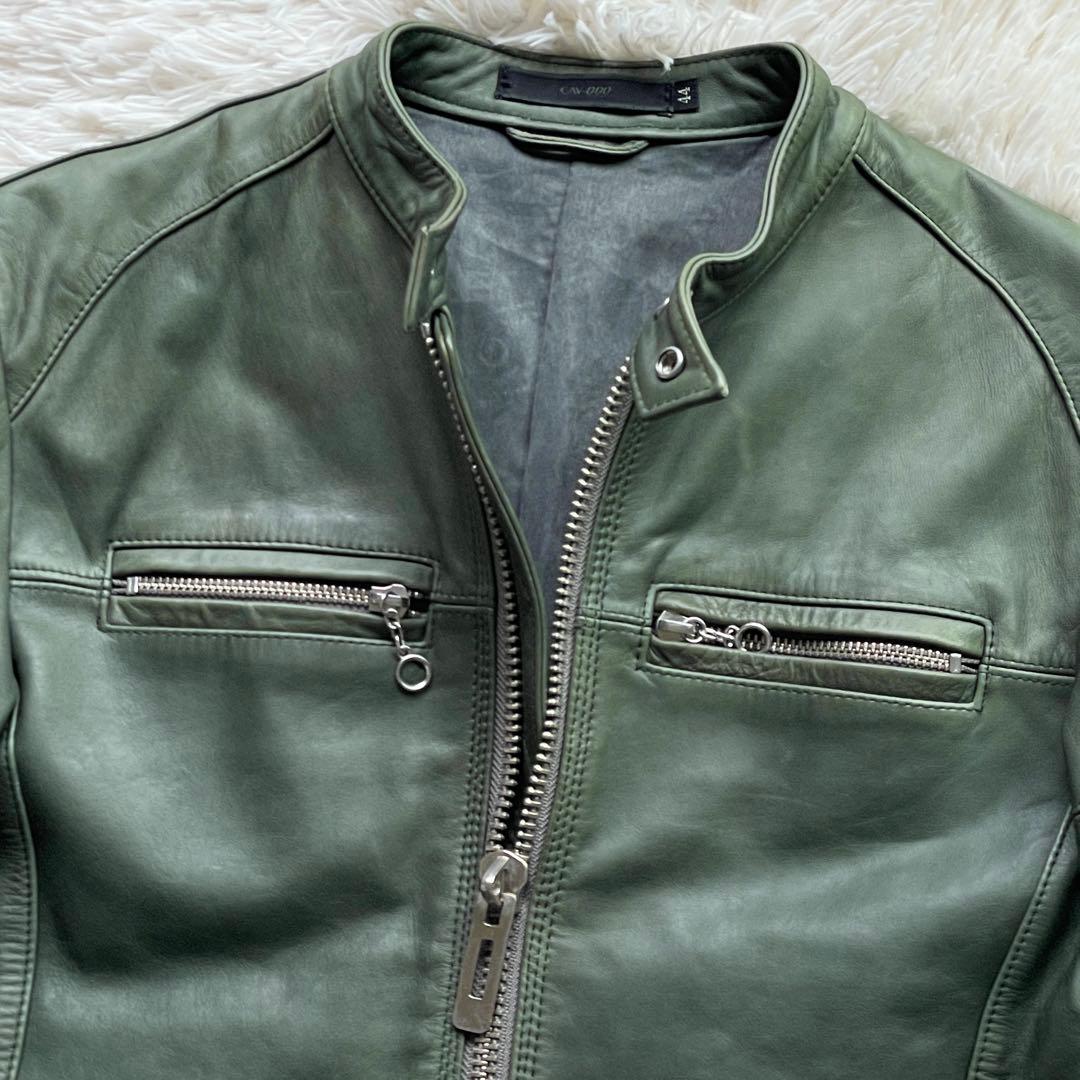 希少カラー ホースハイド シングルライダース CAV-000 モスグリーン