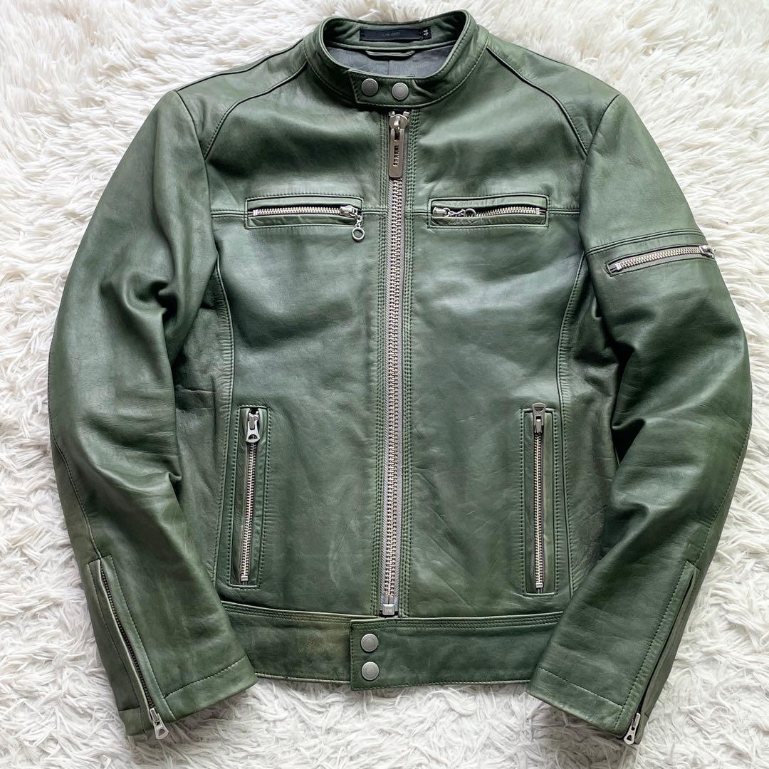 希少カラー ホースハイド シングルライダース CAV-000 モスグリーン