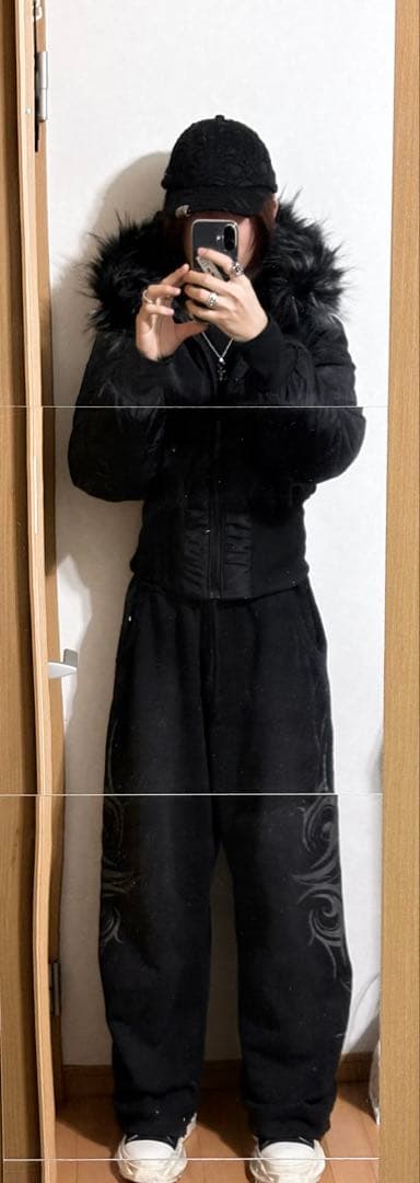 00s Archiveファー付きダウン FUGA似 Y2K 短丈 お兄系 黒