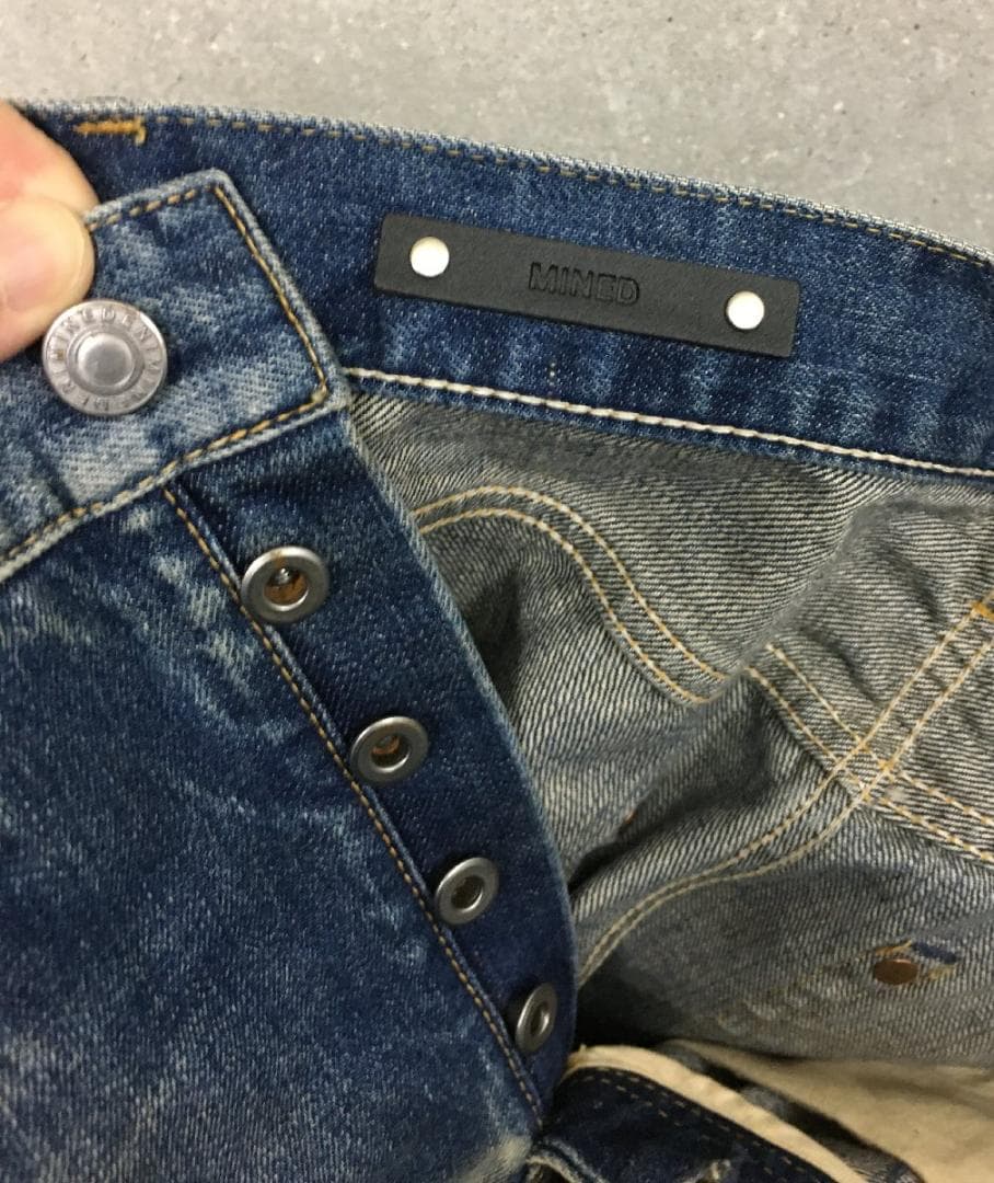 マインデニム S 美品 ルーズ ストレート ヴィンテージ加工 デニム