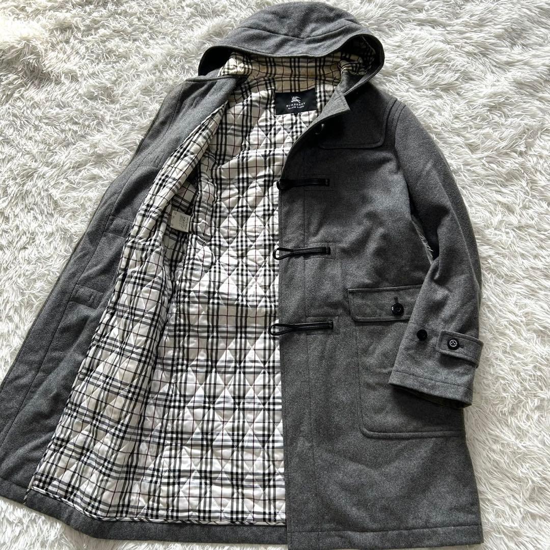 バーバリーブラックレーベル ダッフルコート カシミヤ混 裏地