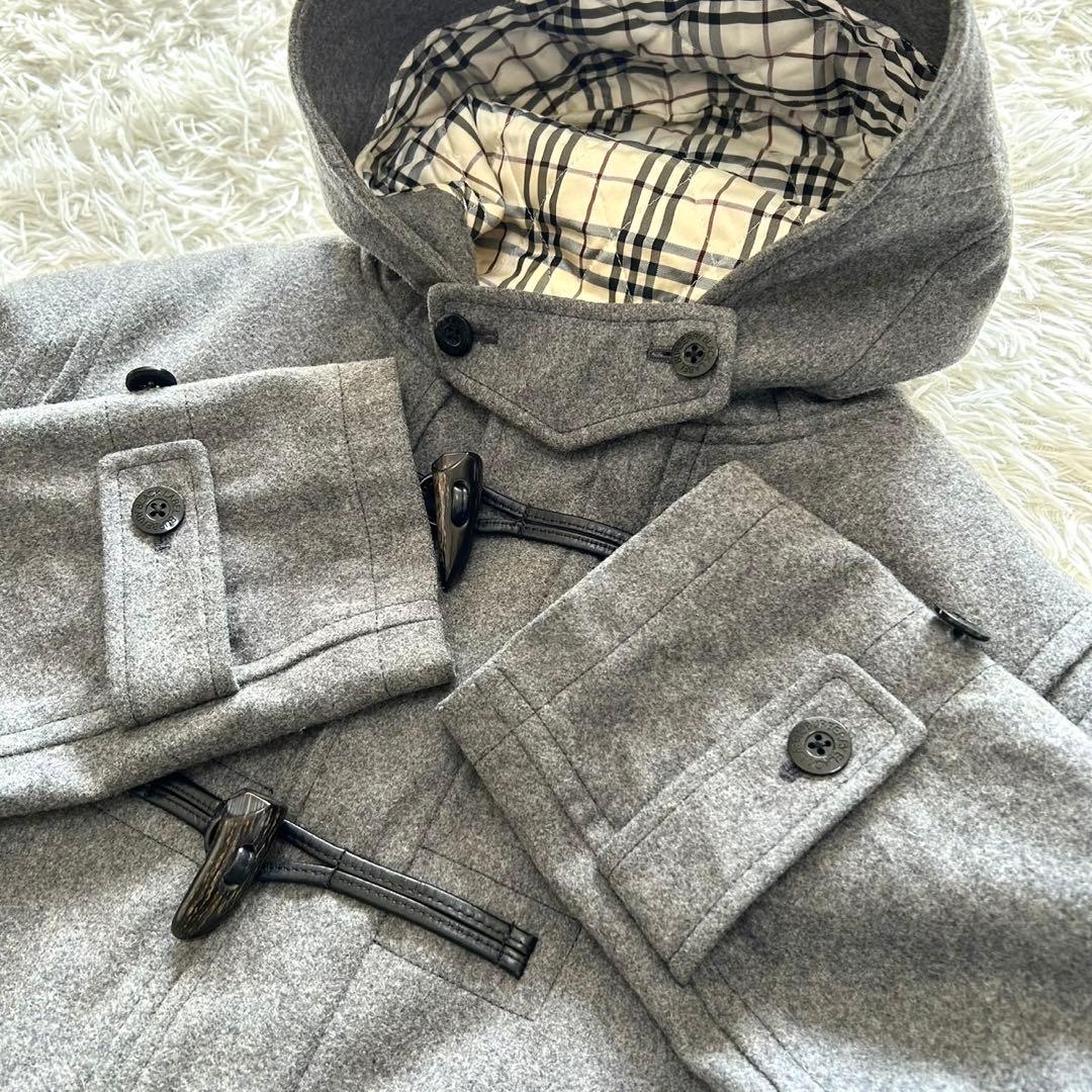 バーバリーブラックレーベル ダッフルコート カシミヤ混 裏地