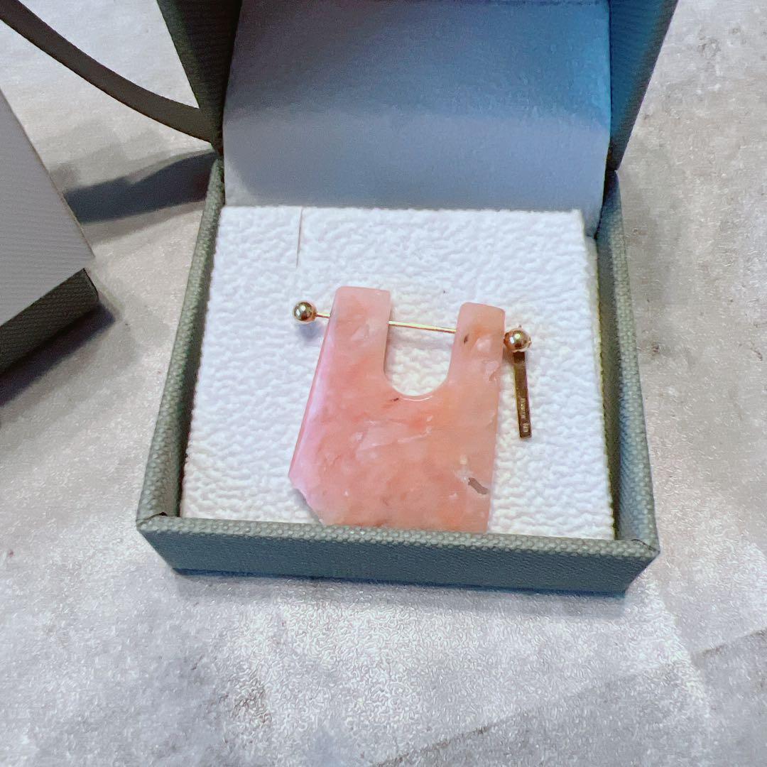 monaka ロックピアス ピンクオパール k18